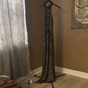 Windsor Black Sheer Backless Dress